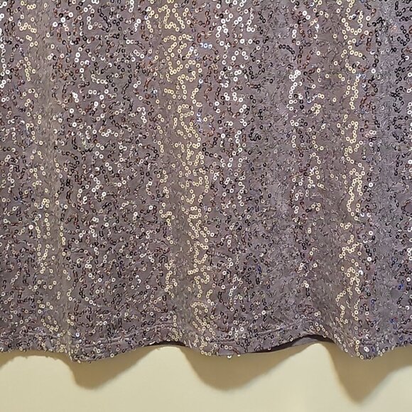 New White House Black Market SMALL Pewter Sparkle Shell Short Sleeve Top - Picture 5 of 7